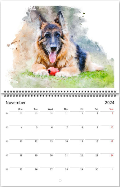 Personalized Watercolor 2024 Calendar - Custom Gift